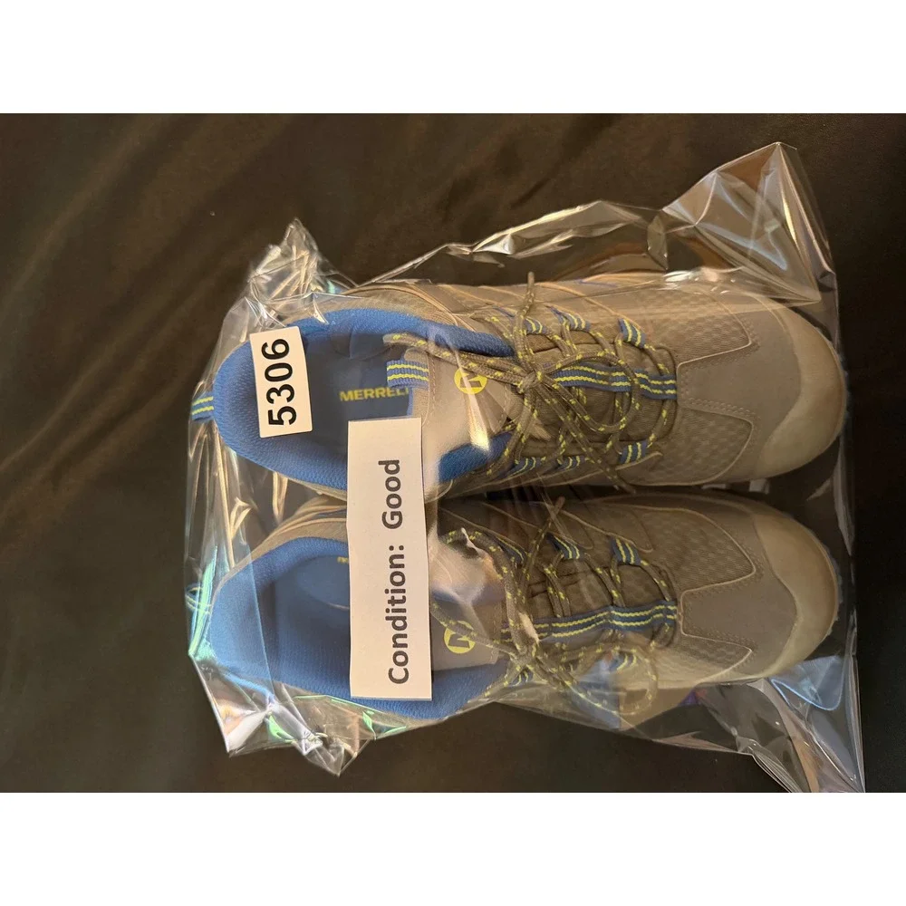 Merrell MK262305 Hiking Boots Grey Blue Trail Shoes Mens 7M Women 8.5 EU 38